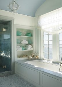 Estor de lino en baño