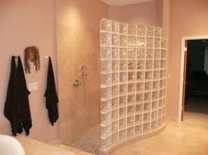 Tabique de ducha de pavés
