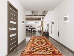 Alfombra vinílica imitación kilim para pasillo